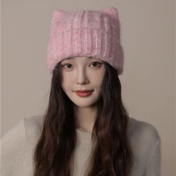 MICOACH 日系貓耳朵針織毛線帽