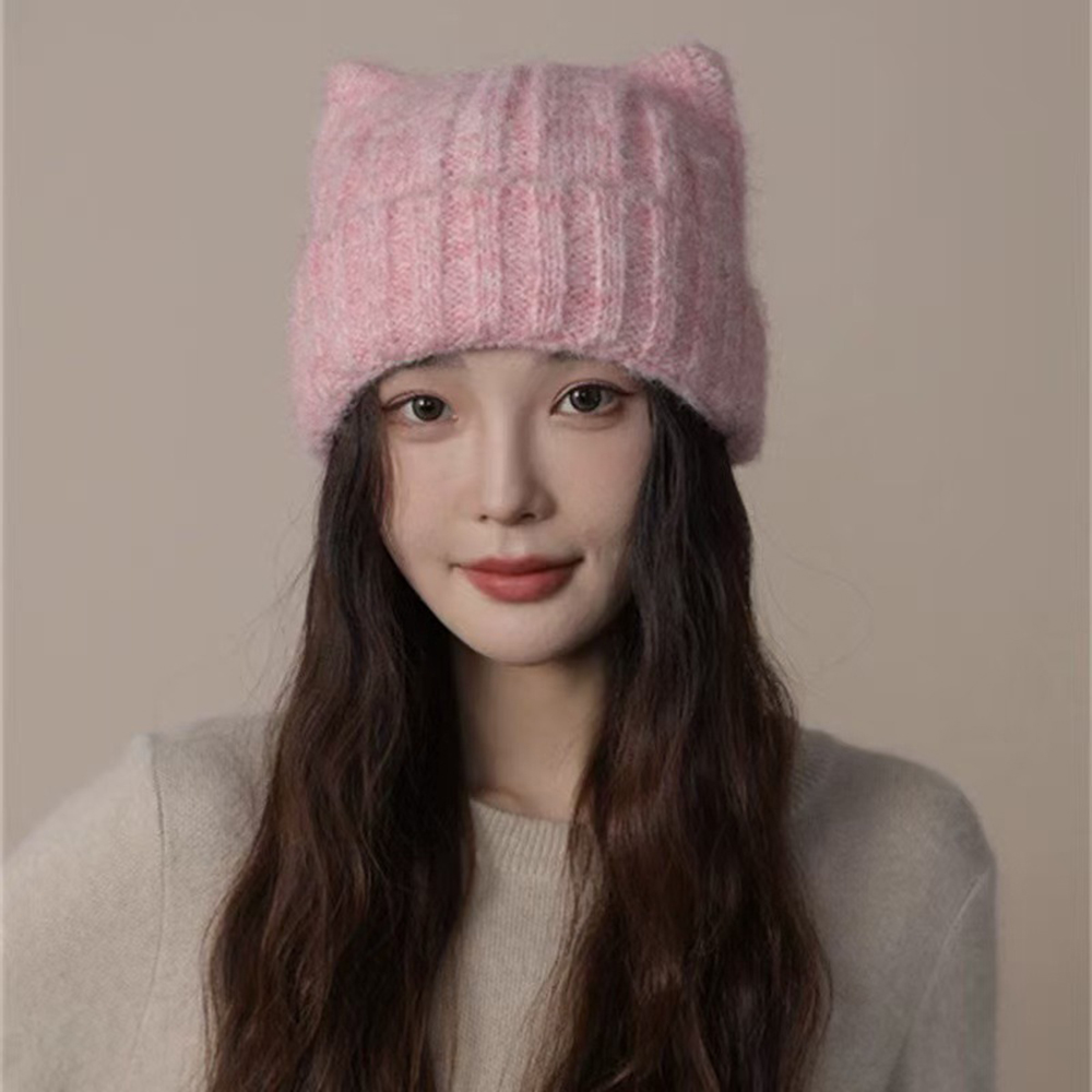 MICOACH 日系貓耳朵針織毛線帽