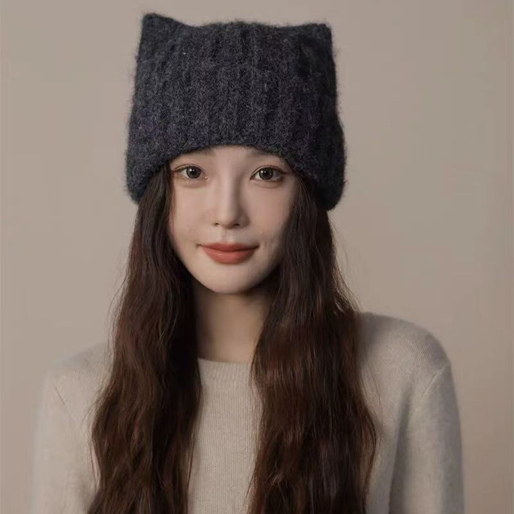 MICOACH 日系貓耳朵針織毛線帽