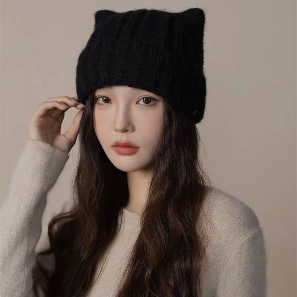 MICOACH 日系貓耳朵針織毛線帽
